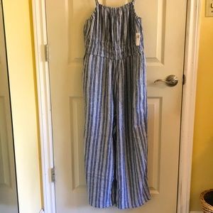 Striped wide-leg jumpsuit